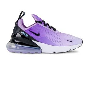 Air Max 270 Sneaker Lilac, Black, University Blue, and Barely Grape-new in box